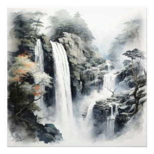 Wasserfall-Landschaft Natur Fotodruck
