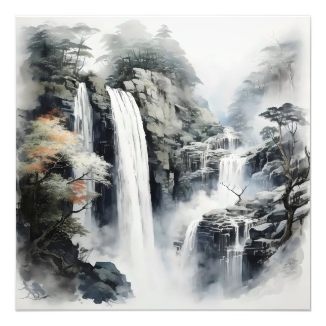 Wasserfall-Landschaft Natur Fotodruck (Vorne)