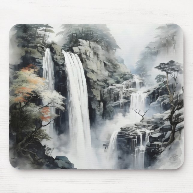 Wasserfall-Landschaft Natur Mousepad (Vorne)