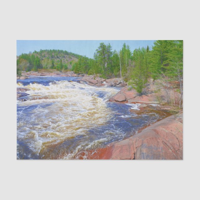 Wasserfall Landschaft Schöne Grüne Bäume Landschaf Seidenpapier (Vorderseite)
