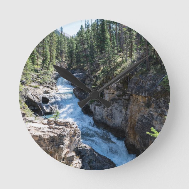 Wasserfall Landschaft, Stanley Falls Runde Wanduhr (Vorderseite)