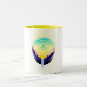 Wasserfall Landschaft Zweifarbige Tasse