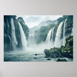Wasserfall Majestic Schöne Landschaft Poster
