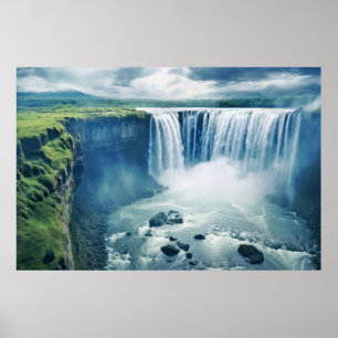 Wasserfall Majestic Schöne Landschaft Poster