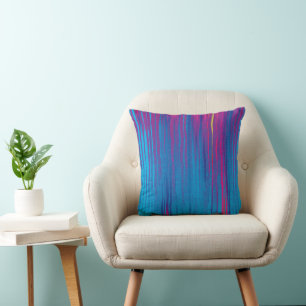 Wasserfall Nahtlos Blau Fuchsia Lavendel Kissen