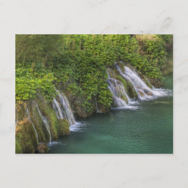 Wasserfall, Nationalpark der Plitvicer Seen und Postkarte (Vorderseite)