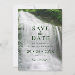 Wasserfall Natur Hochzeit im Freien speichern Sie Save The Date