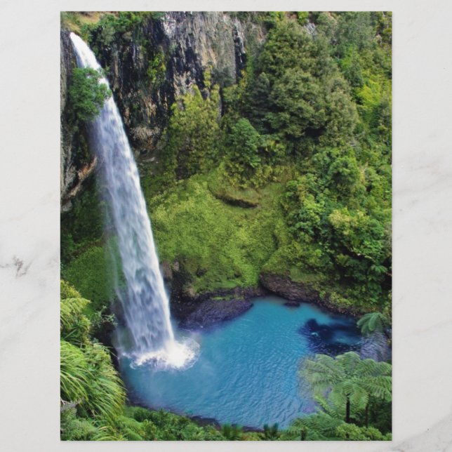 Wasserfall-Natur-Park-blaues Wasser-Waldschicksal (Vorderseite)