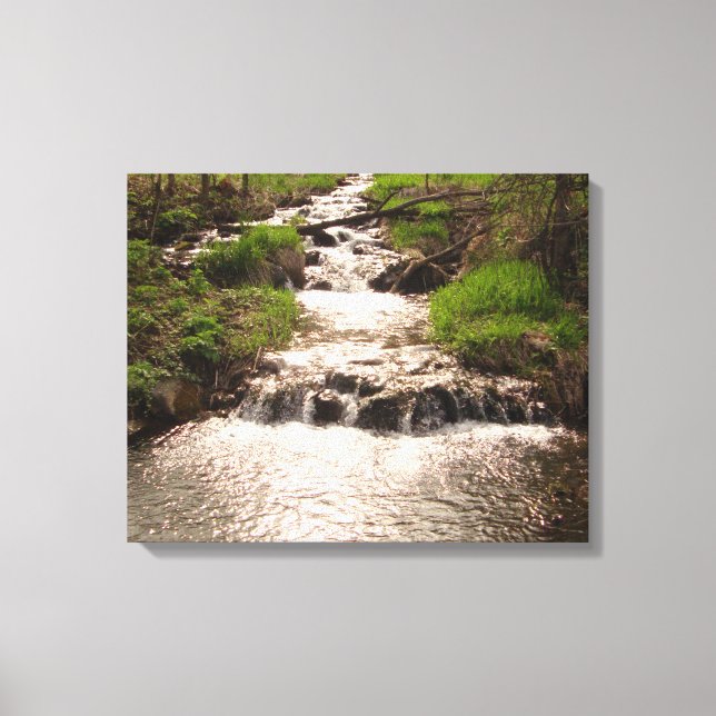 Wasserfall Natur Woods Fotografie Canvas Print MN Leinwanddruck (Vorderseite)
