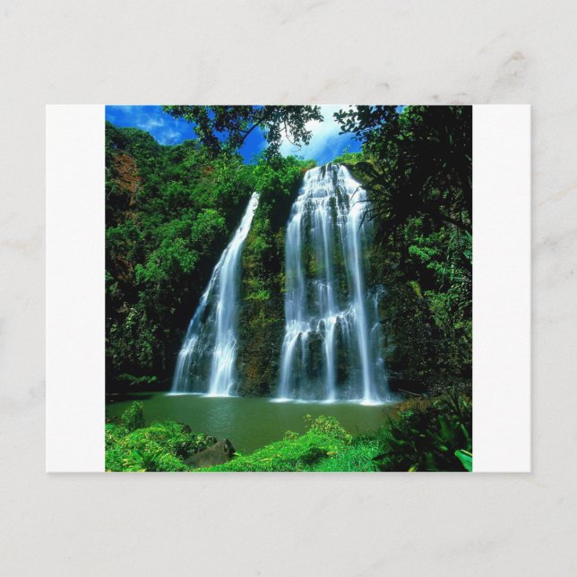 Wasserfall Opaekaa Kauai Hawaii Postkarte (Vorderseite)