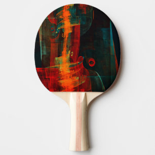 Wasserfall Orange Rotes Blau Abstrakte Kunst Tischtennis Schläger