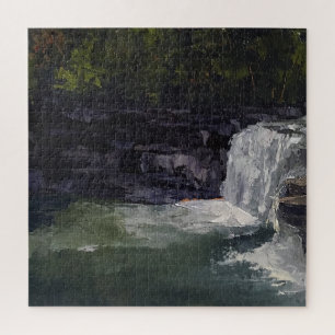 Wasserfall Original Impressionistische Kunst Herau Puzzle