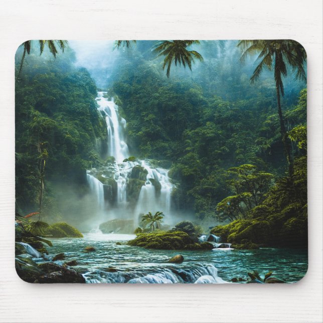 Wasserfall Paradies Mousepad (Vorne)