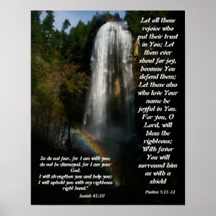 Wasserfall & Regenbogen Hilfe von Gott drucken Poster