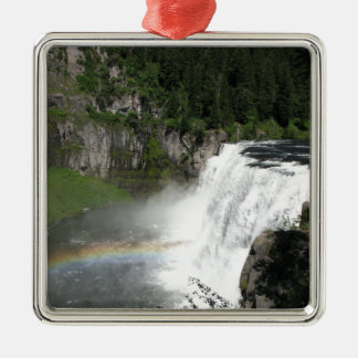 Wasserfall-Regenbogen Silbernes Ornament