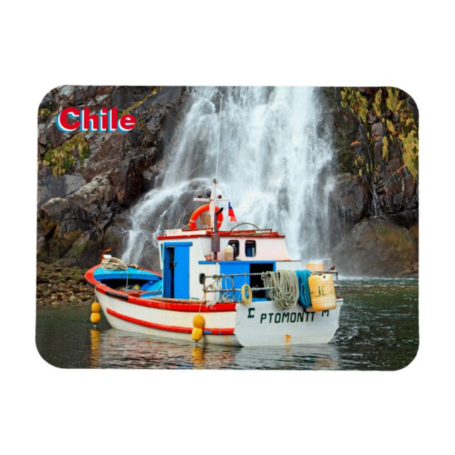 Wasserfall & Schiff, Chile Magnet (Horizontal)