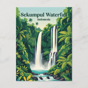Wasserfall Sekumpul Indonesien Postkarte