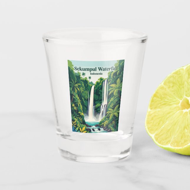 Wasserfall Sekumpul Indonesien Schnapsglas (Vorderseite)