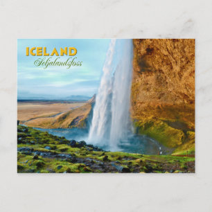 Wasserfall Seljalandsfoss in Island Postkarte