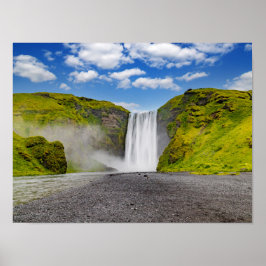Wasserfall Skogafoss in Island Poster