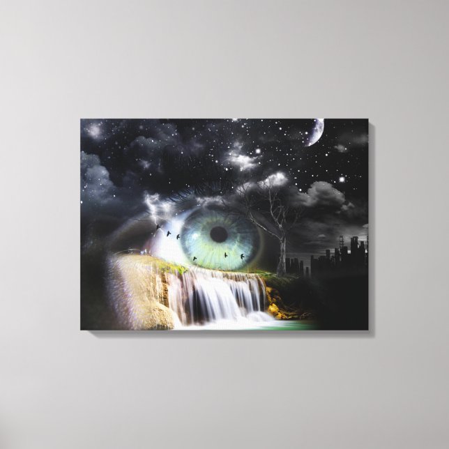 Wasserfall Surrealismus Leinwanddruck (Vorderseite)