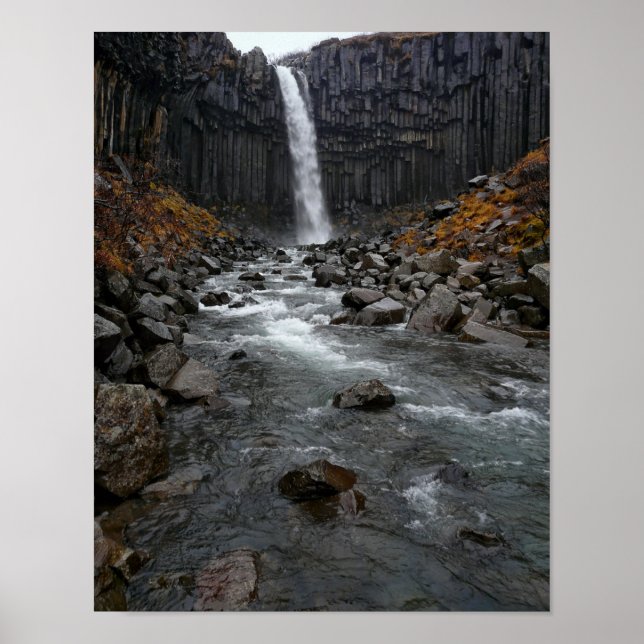 Wasserfall Svartifoss in Island-Poster Poster (Vorne)