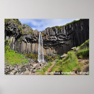 Wasserfall Svartifoss, Island Poster