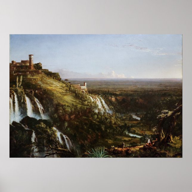 Wasserfall Tivoli — Tempel des Sibyl, Cole Poster (Vorne)