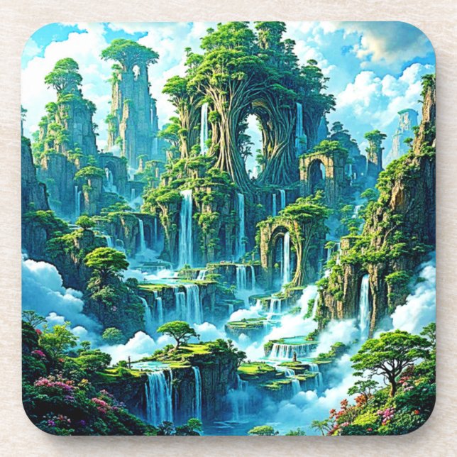 Wasserfall Trek Kingdom Dream Getränkeuntersetzer (Vorderseite)