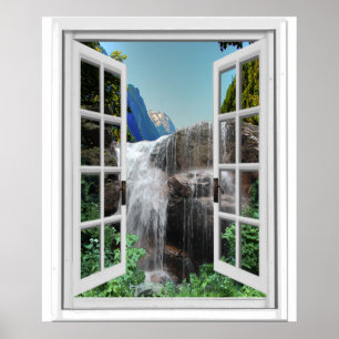 Wasserfall Trompe - L ' oeil Poster