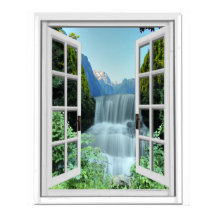 Wasserfall Trompe l'oeil Fake