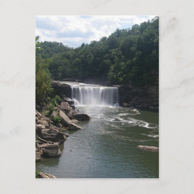 Wasserfall und Fluss Postkarte (Vorderseite)