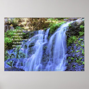 Wasserfall und Moss HDR, drucken mit Skriptverse Poster