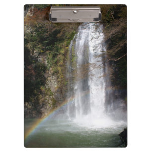 Wasserfall und Regenbogen Klemmbrett