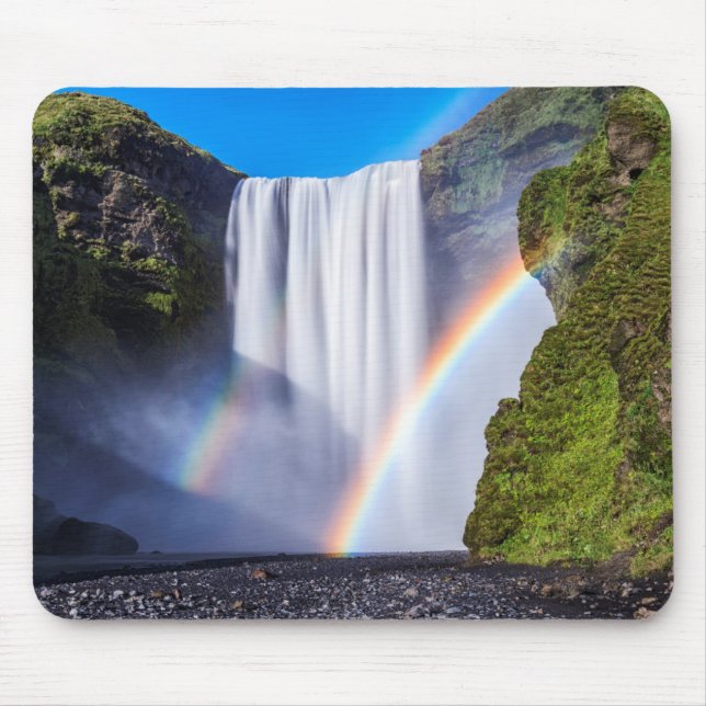 Wasserfall und Regenbogen Mousepad (Vorne)