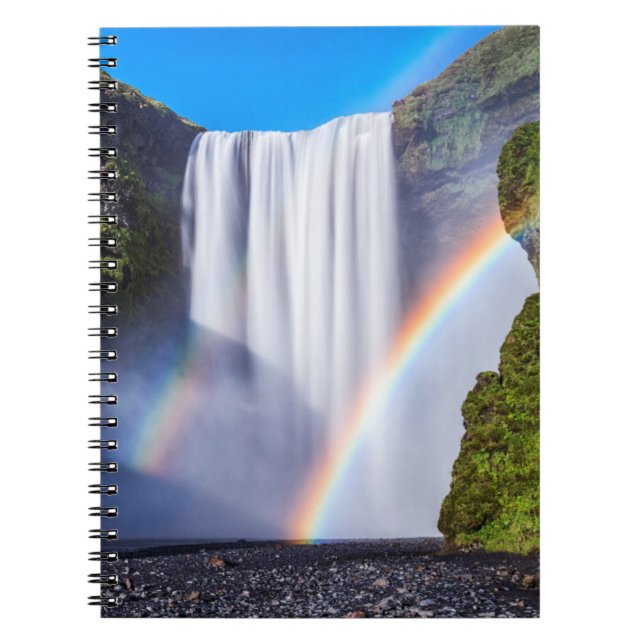 Wasserfall und Regenbogen Notizblock (Vorderseite)