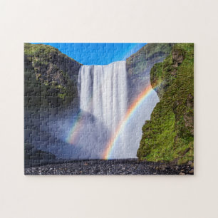 Wasserfall und Regenbogen Puzzle