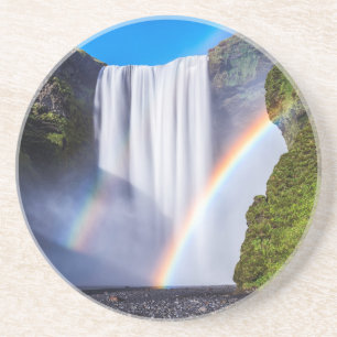 Wasserfall und Regenbogen Untersetzer