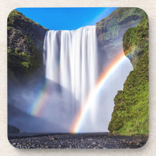Wasserfall und Regenbogen Untersetzer