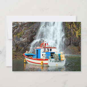 Wasserfall und Schiff Karte