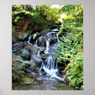 Wasserfall Van Dusen Botanischer Garten Vancouver Poster