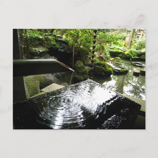 Wasserfall von Bamboo in Japan Postkarte (Vorderseite)
