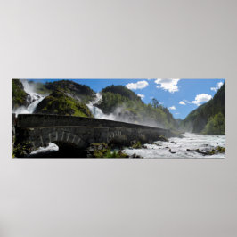 Wasserfall von Latefossen in norwegischem Poster