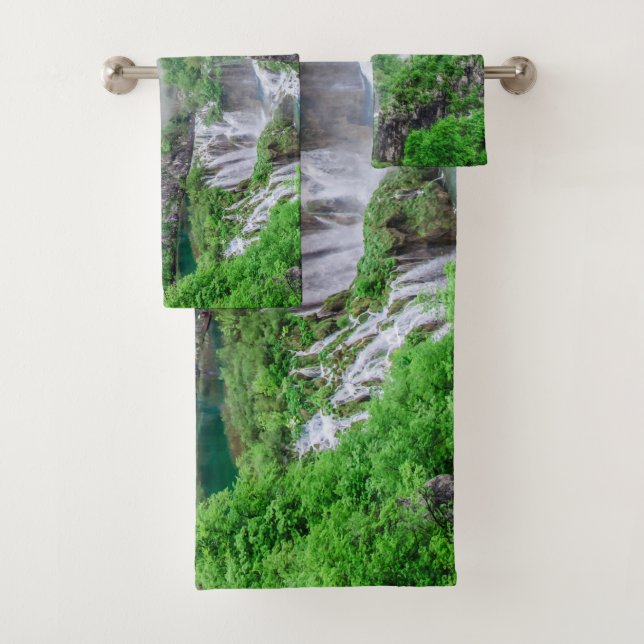Wasserfall von Plitvicer Seen Badhandtuch Set (Insitu)