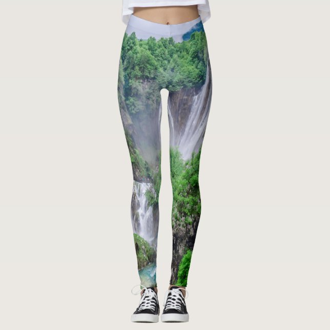 Wasserfall von Plitvicer Seen Leggings (Vorderseite)
