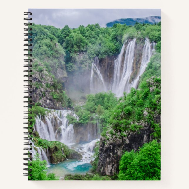 Wasserfall von Plitvicer Seen Notizbuch (Vorderseite)