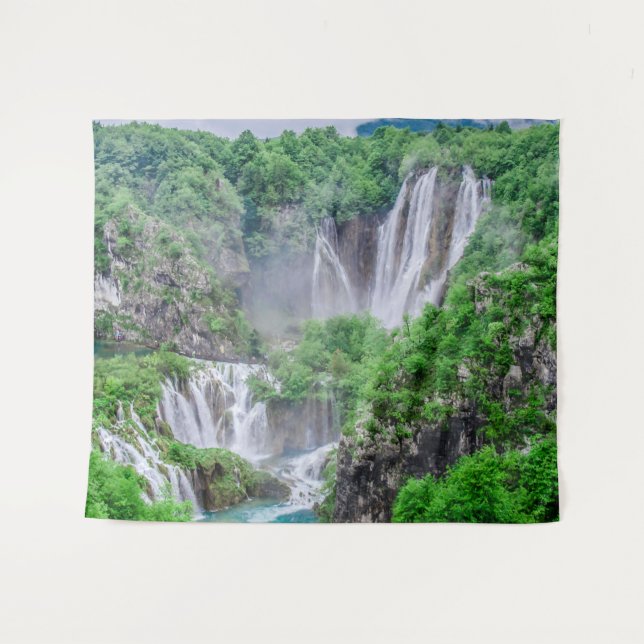Wasserfall von Plitvicer Seen Wandteppich (Vorderseite (Horizontal))