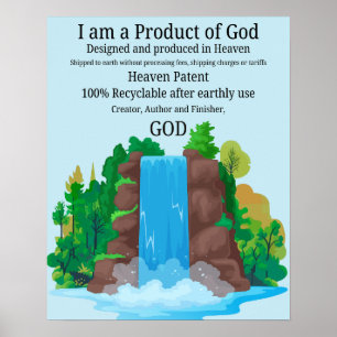 Wasserfall Wall Art, Produkt Gottes Poster