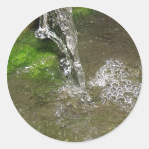 Wasserfall-Wasserkleber Runder Aufkleber
