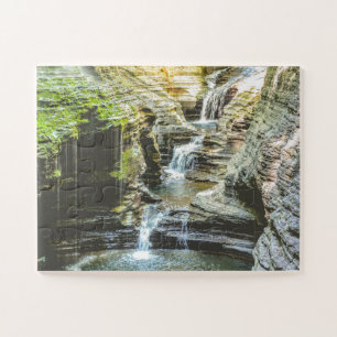 Wasserfall Watkins Glen Natur Oversifiziert Puzzle